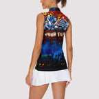 Step Into Horror Domain Crows Football Women Sleeveless Polo Shirt Halloween Horror Movie Characters - Aussie Hoodie