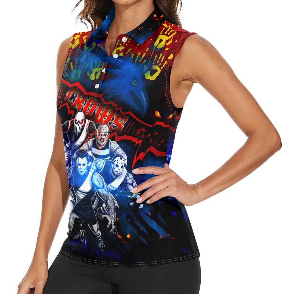 Step Into Horror Domain Crows Football Women Sleeveless Polo Shirt Halloween Horror Movie Characters - Aussie Hoodie