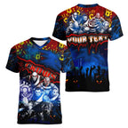 Step Into Horror Domain Crows Football Women V-Neck T-Shirt Halloween Horror Movie Characters - Aussie Hoodie