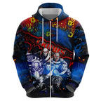 Step Into Horror Domain Crows Football Zip Hoodie Halloween Horror Movie Characters - Aussie Hoodie