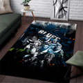 Step Into Horror Domain Blues Football Area Rug Halloween Horror Movie Characters - Aussie Hoodie