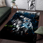 Step Into Horror Domain Blues Football Area Rug Halloween Horror Movie Characters - Aussie Hoodie