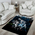 Step Into Horror Domain Blues Football Area Rug Halloween Horror Movie Characters - Aussie Hoodie