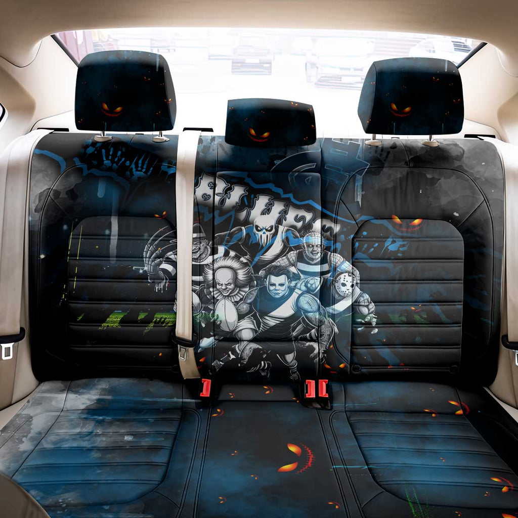 Step Into Horror Domain Blues Football Back Car Seat Cover Halloween Horror Movie Characters - Aussie Hoodie