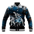 Step Into Horror Domain Blues Football Baseball Jacket Halloween Horror Movie Characters - Aussie Hoodie