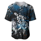 Step Into Horror Domain Blues Football Baseball Jersey Halloween Horror Movie Characters - Aussie Hoodie