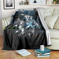 Step Into Horror Domain Blues Football Blanket Halloween Horror Movie Characters - Aussie Hoodie