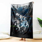 Step Into Horror Domain Blues Football Blanket Halloween Horror Movie Characters - Aussie Hoodie