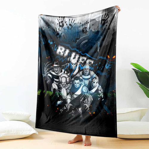 Step Into Horror Domain Blues Football Blanket Halloween Horror Movie Characters - Aussie Hoodie