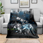 Step Into Horror Domain Blues Football Blanket Halloween Horror Movie Characters - Aussie Hoodie