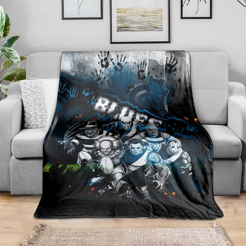 Step Into Horror Domain Blues Football Blanket Halloween Horror Movie Characters - Aussie Hoodie