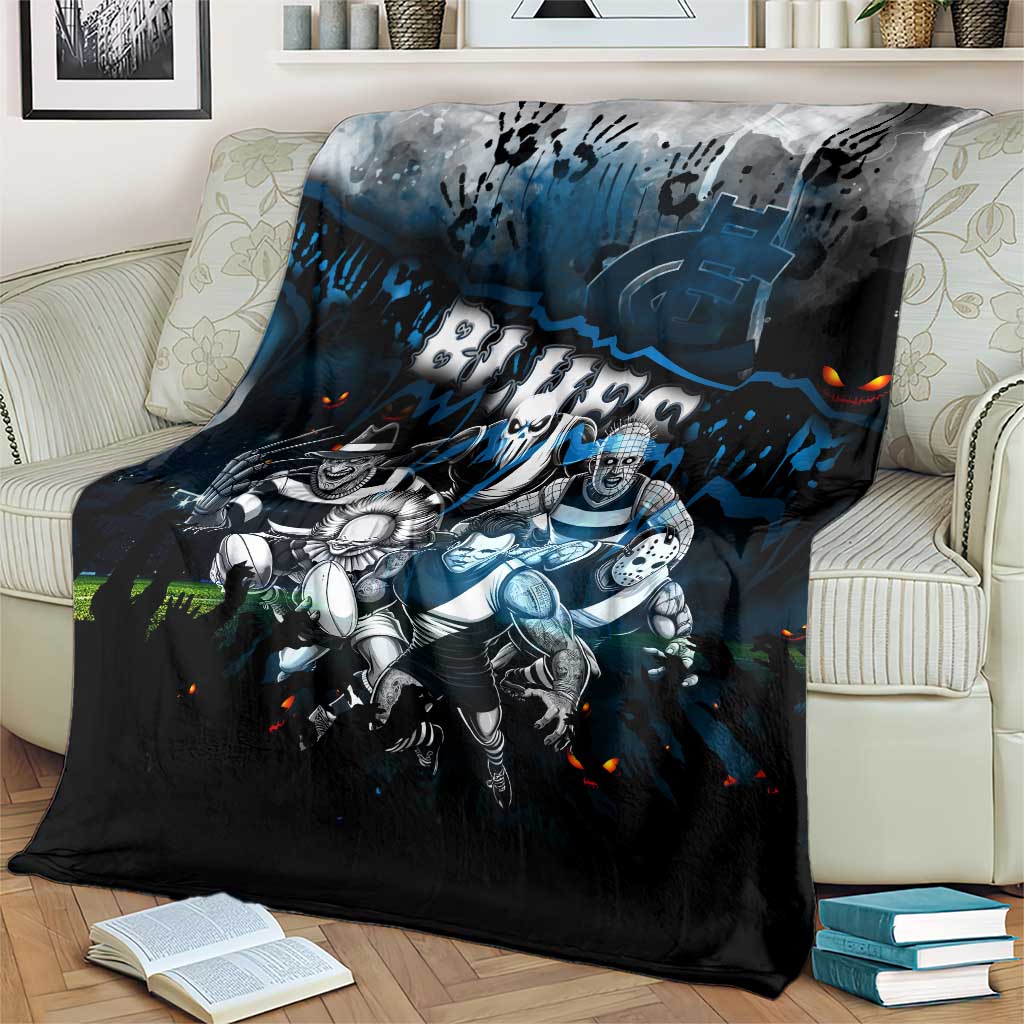Step Into Horror Domain Blues Football Blanket Halloween Horror Movie Characters - Aussie Hoodie