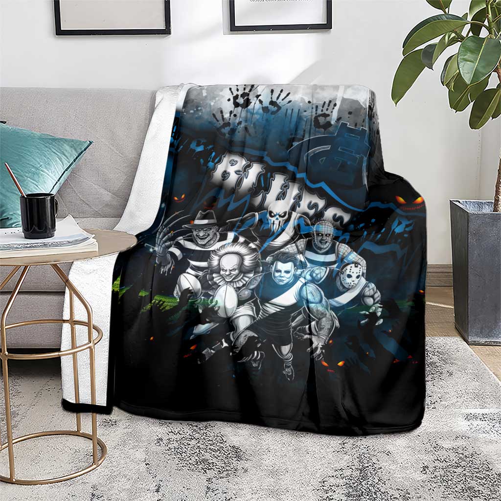 Step Into Horror Domain Blues Football Blanket Halloween Horror Movie Characters - Aussie Hoodie