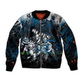 Step Into Horror Domain Blues Football Bomber Jacket Halloween Horror Movie Characters - Aussie Hoodie