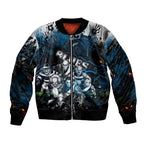 Step Into Horror Domain Blues Football Bomber Jacket Halloween Horror Movie Characters - Aussie Hoodie