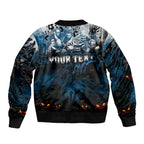 Step Into Horror Domain Blues Football Bomber Jacket Halloween Horror Movie Characters - Aussie Hoodie