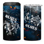 Step Into Horror Domain Blues Football 4 in 1 Can Cooler Tumbler Halloween Horror Movie Characters - Aussie Hoodie
