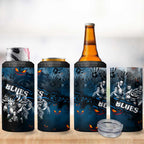 Step Into Horror Domain Blues Football 4 in 1 Can Cooler Tumbler Halloween Horror Movie Characters - Aussie Hoodie