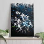 Step Into Horror Domain Blues Football Canvas Wall Art Halloween Horror Movie Characters - Aussie Hoodie
