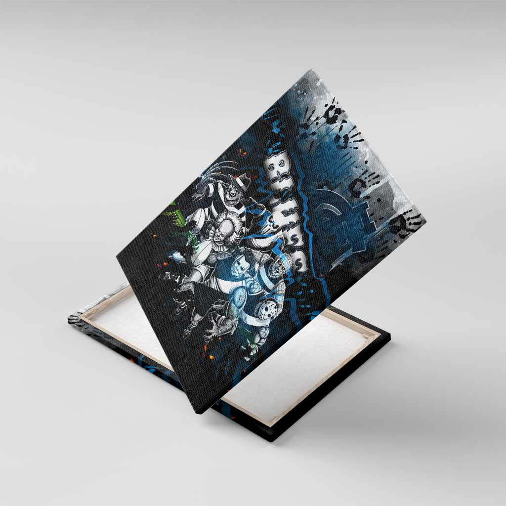 Step Into Horror Domain Blues Football Canvas Wall Art Halloween Horror Movie Characters - Aussie Hoodie