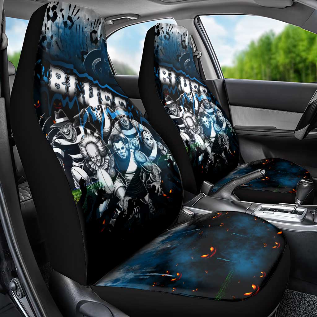 Step Into Horror Domain Blues Football Car Seat Cover Halloween Horror Movie Characters - Aussie Hoodie