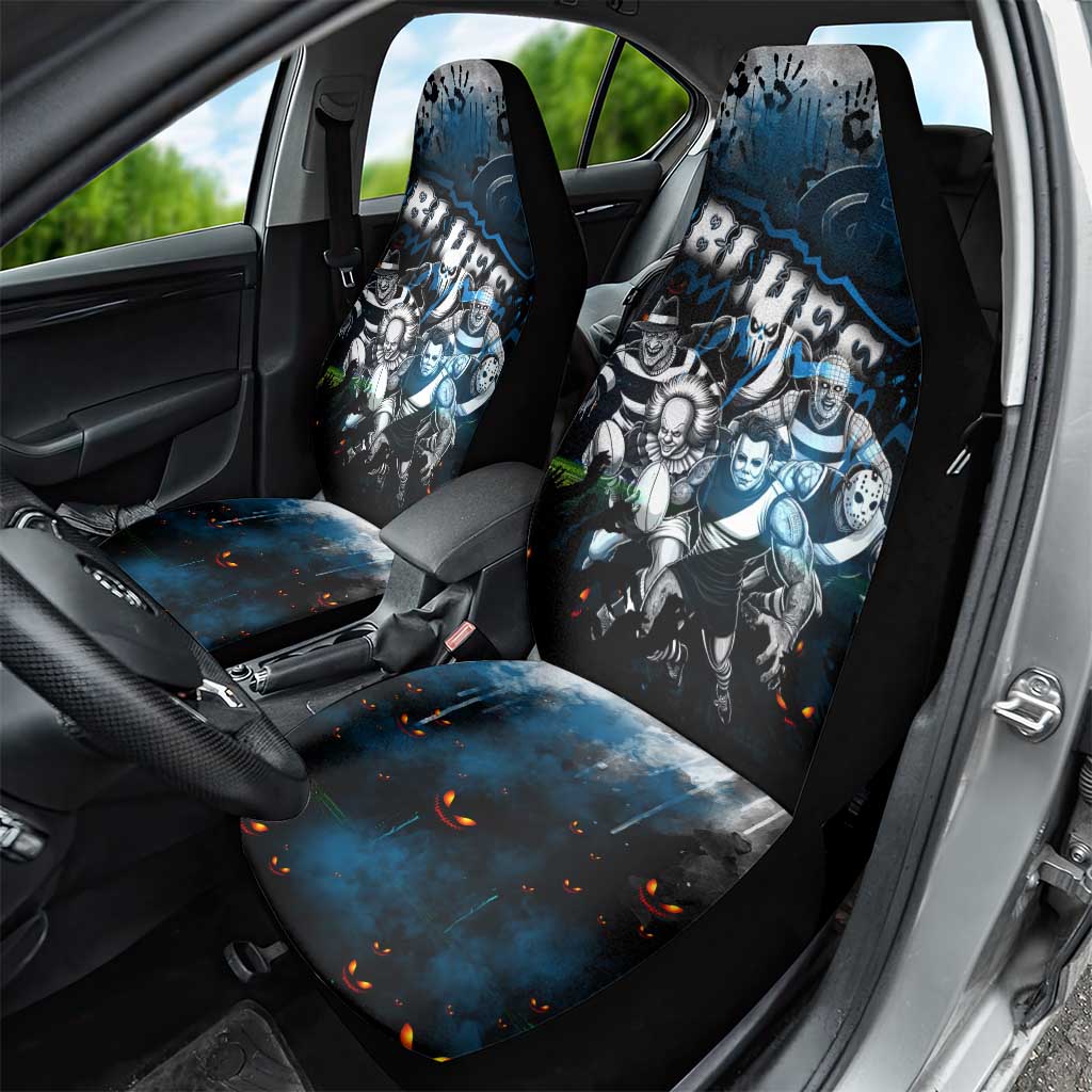 Step Into Horror Domain Blues Football Car Seat Cover Halloween Horror Movie Characters - Aussie Hoodie