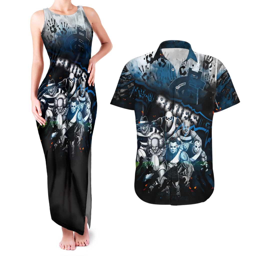 Step Into Horror Domain Blues Football Couples Matching Tank Maxi Dress and Hawaiian Shirt Halloween Horror Movie Characters - Aussie Hoodie
