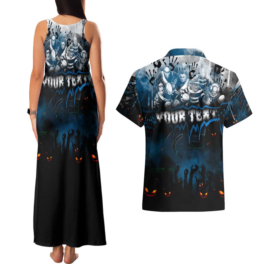 Step Into Horror Domain Blues Football Couples Matching Tank Maxi Dress and Hawaiian Shirt Halloween Horror Movie Characters - Aussie Hoodie