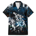 Step Into Horror Domain Blues Football Family Matching Mermaid Dress and Hawaiian Shirt Halloween Horror Movie Characters - Aussie Hoodie
