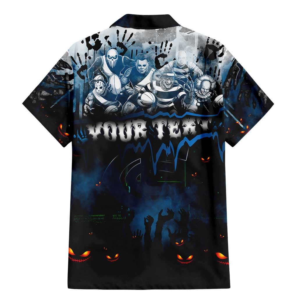 Step Into Horror Domain Blues Football Family Matching Mermaid Dress and Hawaiian Shirt Halloween Horror Movie Characters - Aussie Hoodie