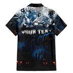 Step Into Horror Domain Blues Football Family Matching Mermaid Dress and Hawaiian Shirt Halloween Horror Movie Characters - Aussie Hoodie