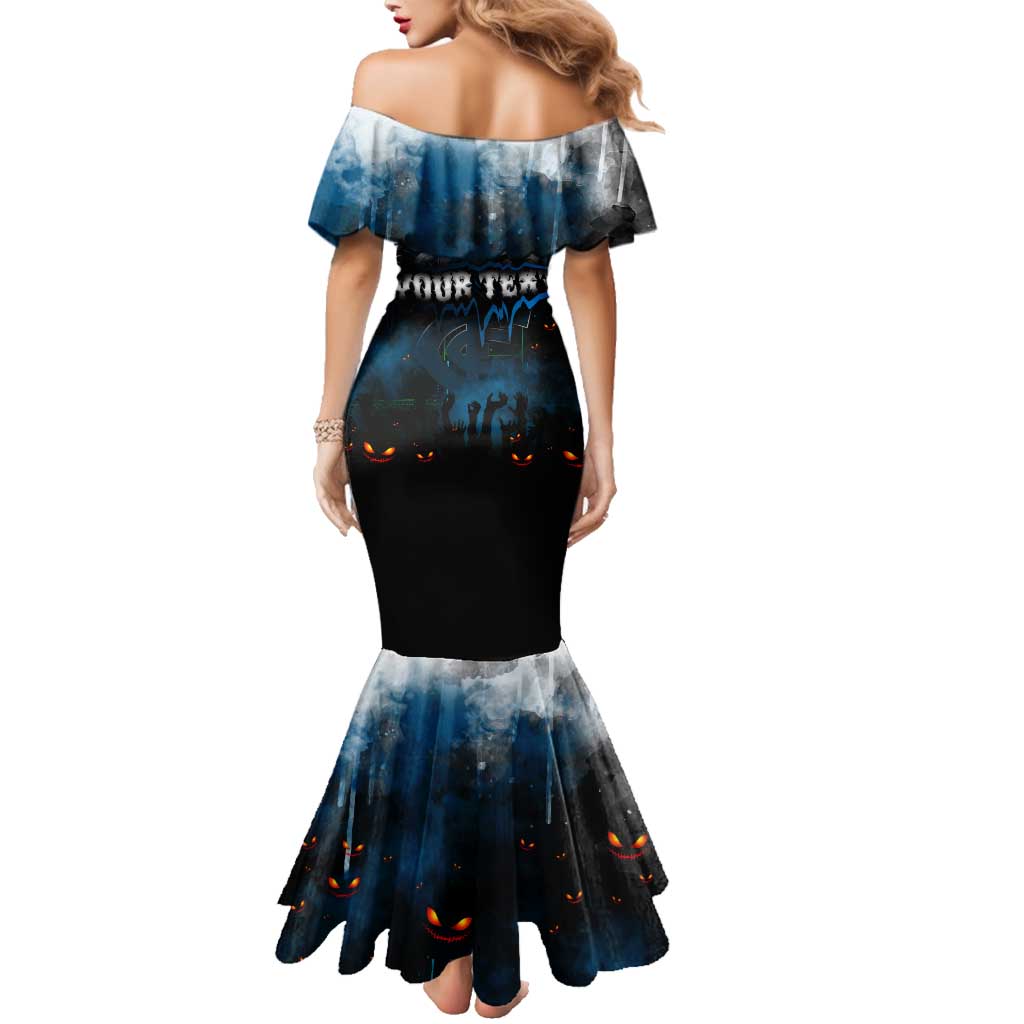 Step Into Horror Domain Blues Football Family Matching Mermaid Dress and Hawaiian Shirt Halloween Horror Movie Characters - Aussie Hoodie