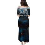 Step Into Horror Domain Blues Football Family Matching Puletasi and Hawaiian Shirt Halloween Horror Movie Characters - Aussie Hoodie
