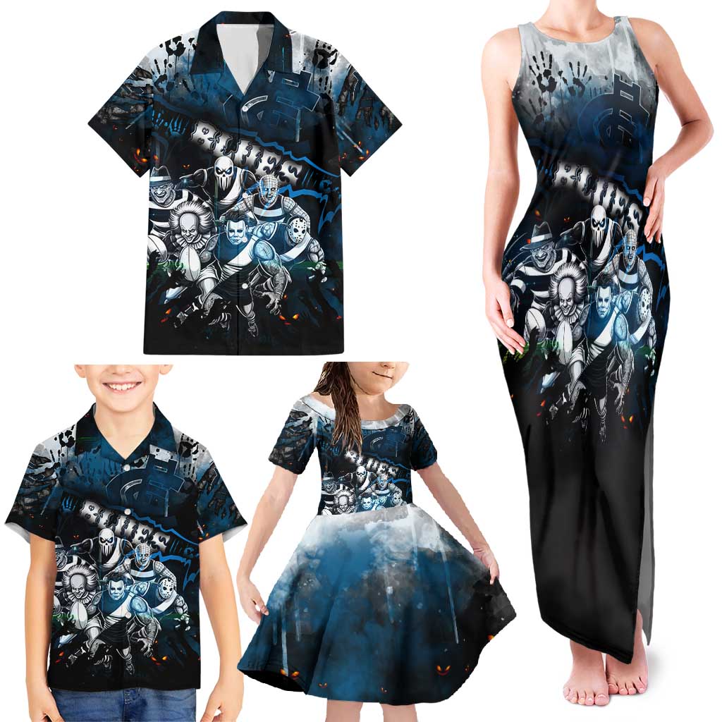Step Into Horror Domain Blues Football Family Matching Tank Maxi Dress and Hawaiian Shirt Halloween Horror Movie Characters - Aussie Hoodie