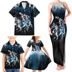 Step Into Horror Domain Blues Football Family Matching Tank Maxi Dress and Hawaiian Shirt Halloween Horror Movie Characters - Aussie Hoodie