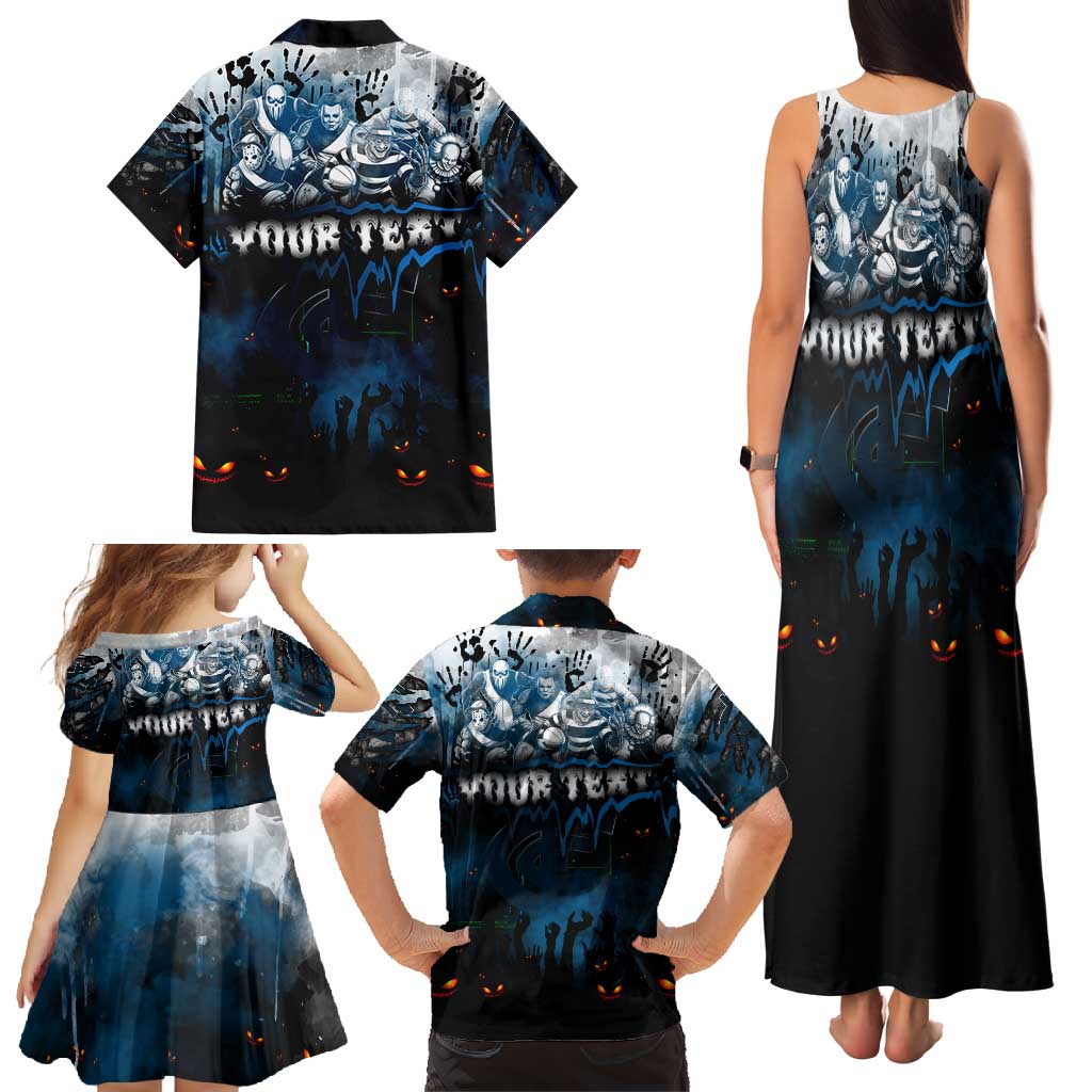 Step Into Horror Domain Blues Football Family Matching Tank Maxi Dress and Hawaiian Shirt Halloween Horror Movie Characters - Aussie Hoodie