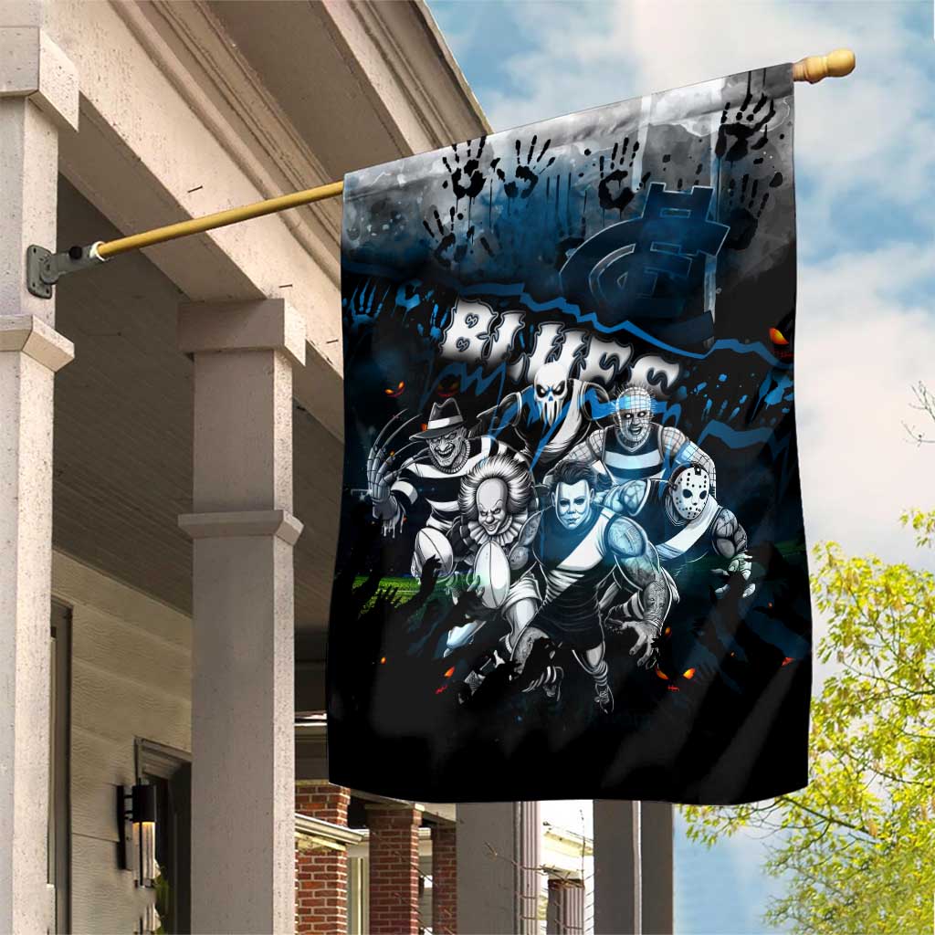 Step Into Horror Domain Blues Football Garden Flag Halloween Horror Movie Characters - Aussie Hoodie