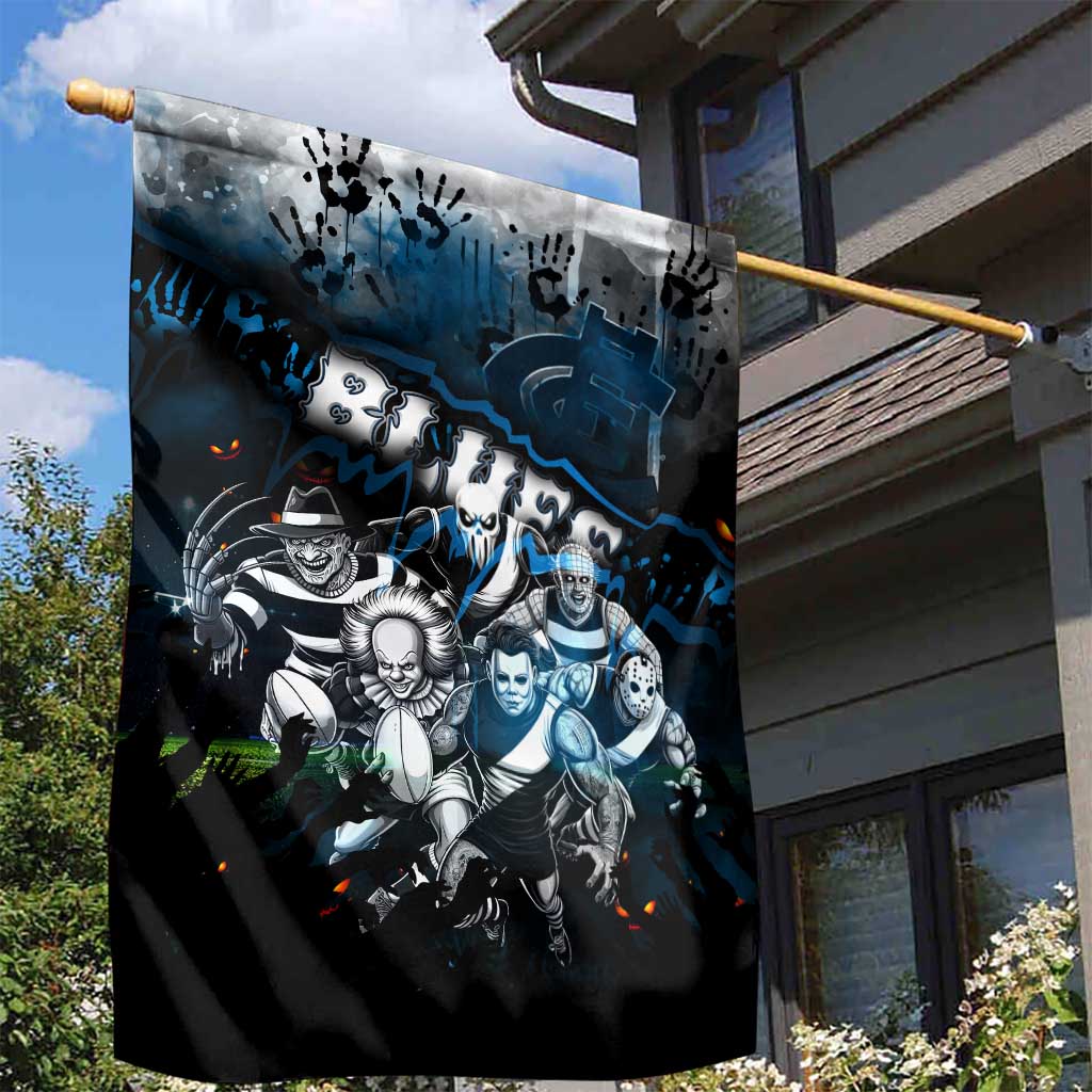 Step Into Horror Domain Blues Football Garden Flag Halloween Horror Movie Characters - Aussie Hoodie