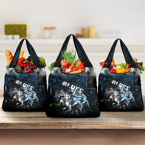 Step Into Horror Domain Blues Football Grocery Bag Halloween Horror Movie Characters - Aussie Hoodie