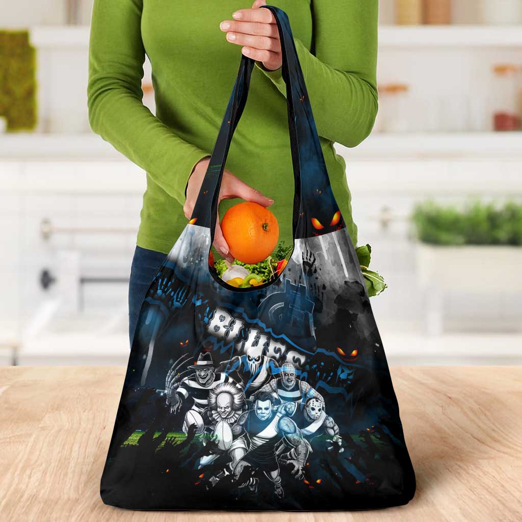 Step Into Horror Domain Blues Football Grocery Bag Halloween Horror Movie Characters - Aussie Hoodie