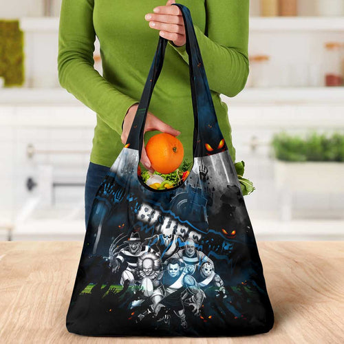 Step Into Horror Domain Blues Football Grocery Bag Halloween Horror Movie Characters - Aussie Hoodie