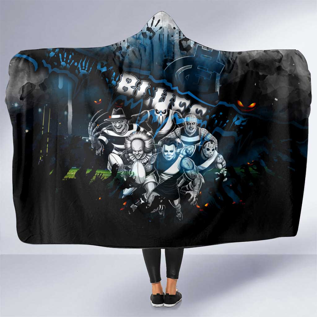 Step Into Horror Domain Blues Football Hooded Blanket Halloween Horror Movie Characters - Aussie Hoodie