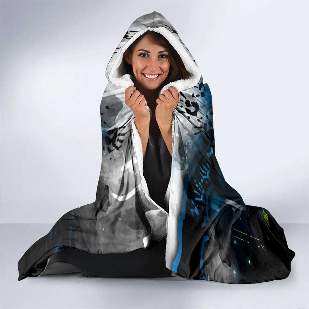 Step Into Horror Domain Blues Football Hooded Blanket Halloween Horror Movie Characters - Aussie Hoodie