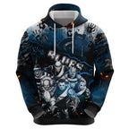 Step Into Horror Domain Blues Football Hoodie Halloween Horror Movie Characters - Aussie Hoodie