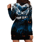 Step Into Horror Domain Blues Football Hoodie Dress Halloween Horror Movie Characters - Aussie Hoodie