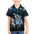 Step Into Horror Domain Blues Football Kid Hawaiian Shirt Halloween Horror Movie Characters - Aussie Hoodie