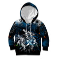 Step Into Horror Domain Blues Football Kid Hoodie Halloween Horror Movie Characters - Aussie Hoodie