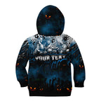 Step Into Horror Domain Blues Football Kid Hoodie Halloween Horror Movie Characters - Aussie Hoodie