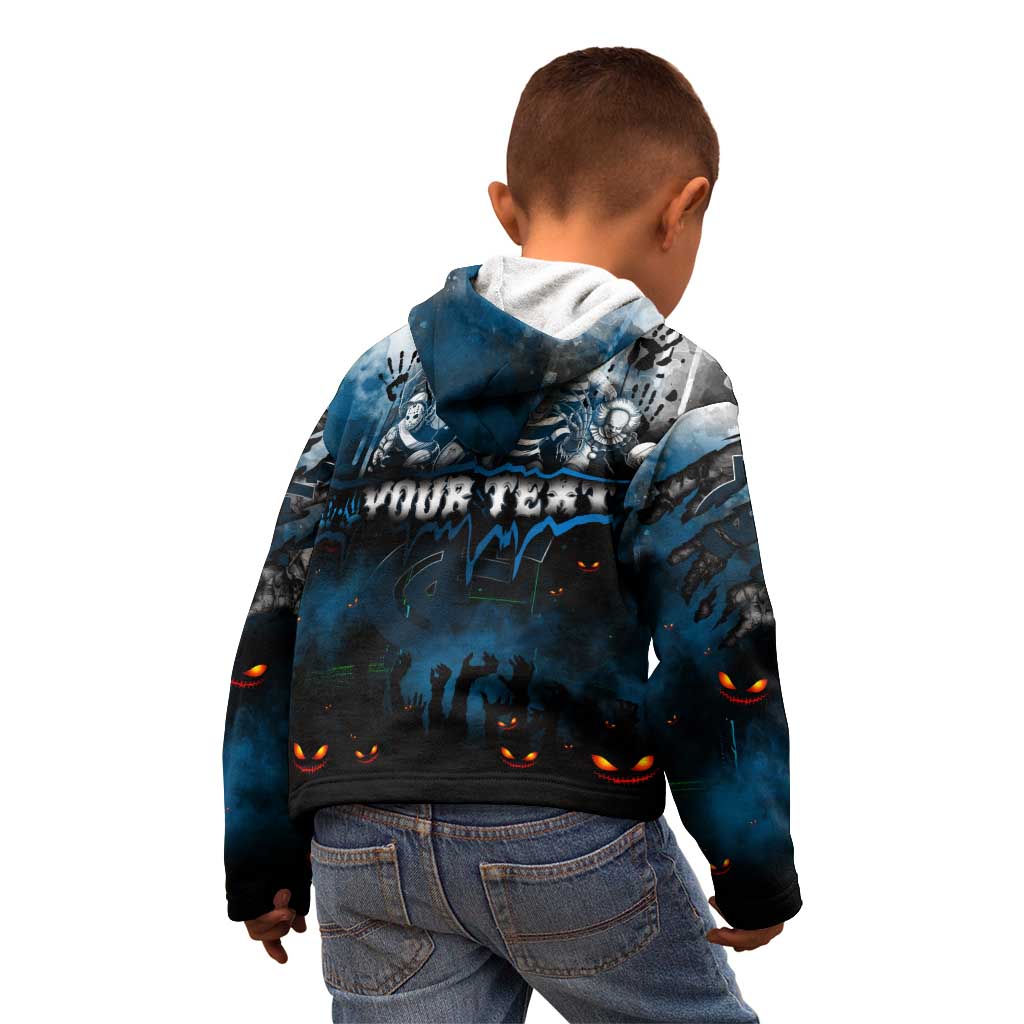 Step Into Horror Domain Blues Football Kid Hoodie Halloween Horror Movie Characters - Aussie Hoodie