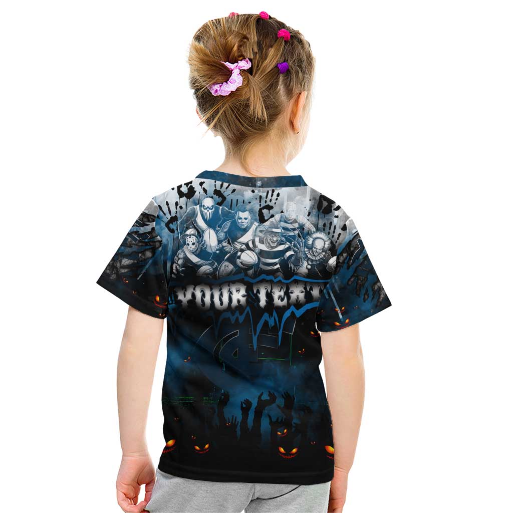 Step Into Horror Domain Blues Football Kid T Shirt Halloween Horror Movie Characters - Aussie Hoodie